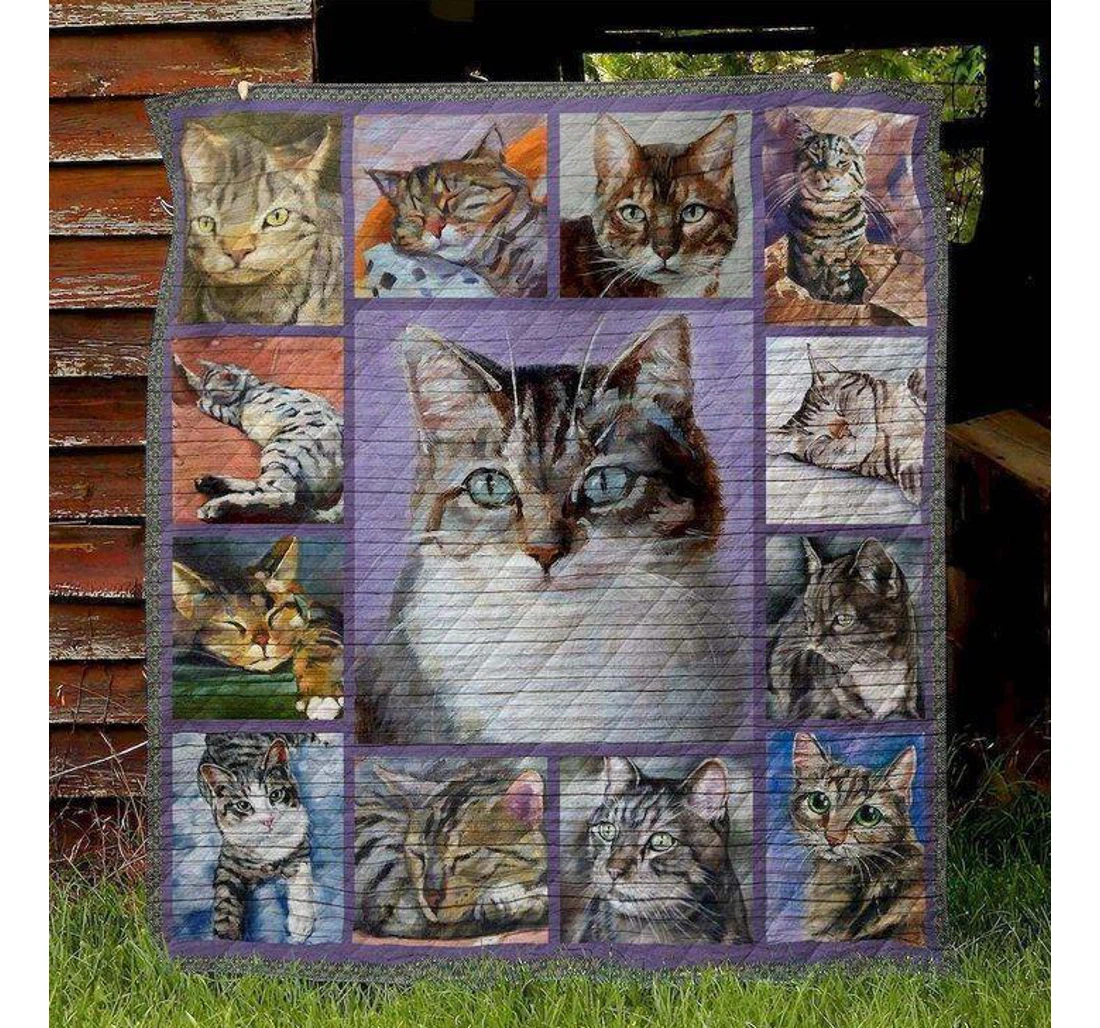 Throw Blanket, Quilt - Cat Cats In Your Area Sherpa Fleece