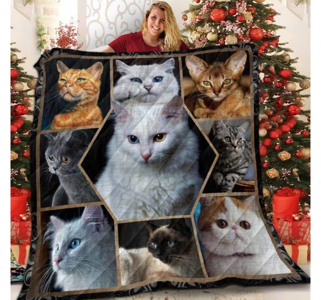 Throw Blanket, Quilt - Cat Tell Me How U Feel Sherpa Fleece