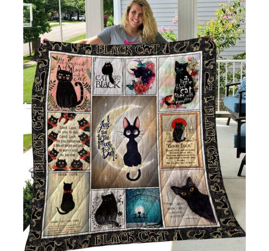 Throw Blanket, Quilt - Cat All I Need Is Cats Sherpa Fleece