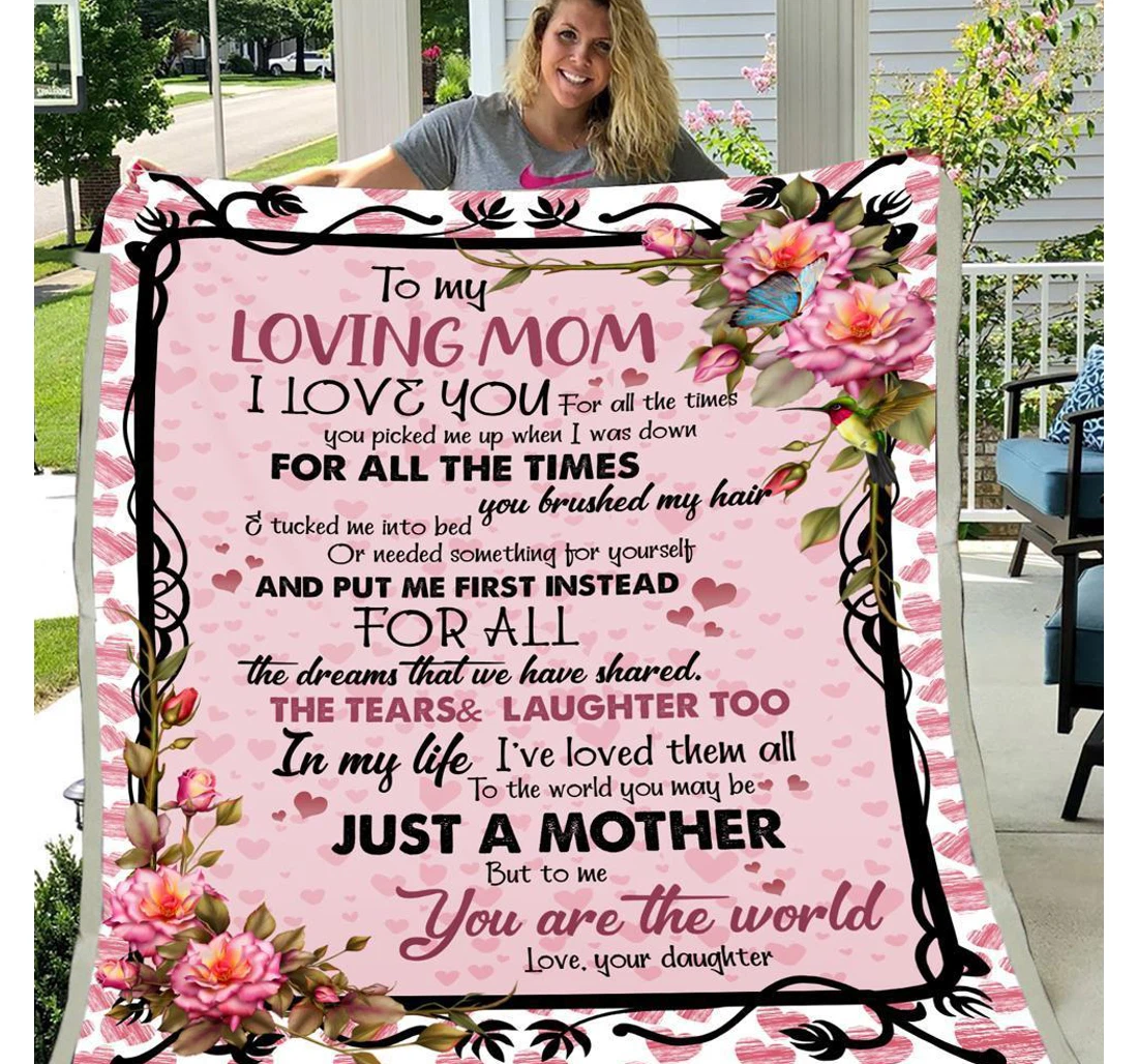 Throw Blanket, Quilt - To My Mom Family To My Loving Mom I Love You All The Times You Picked Me Up Sherpa Fleece