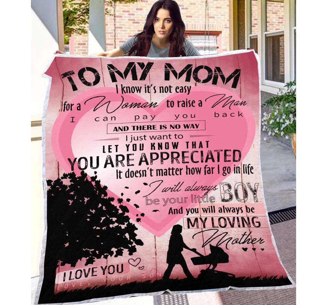 Throw Blanket, Quilt - Family To My Mom You Will Always Be My Loving Mother Sherpa Fleece