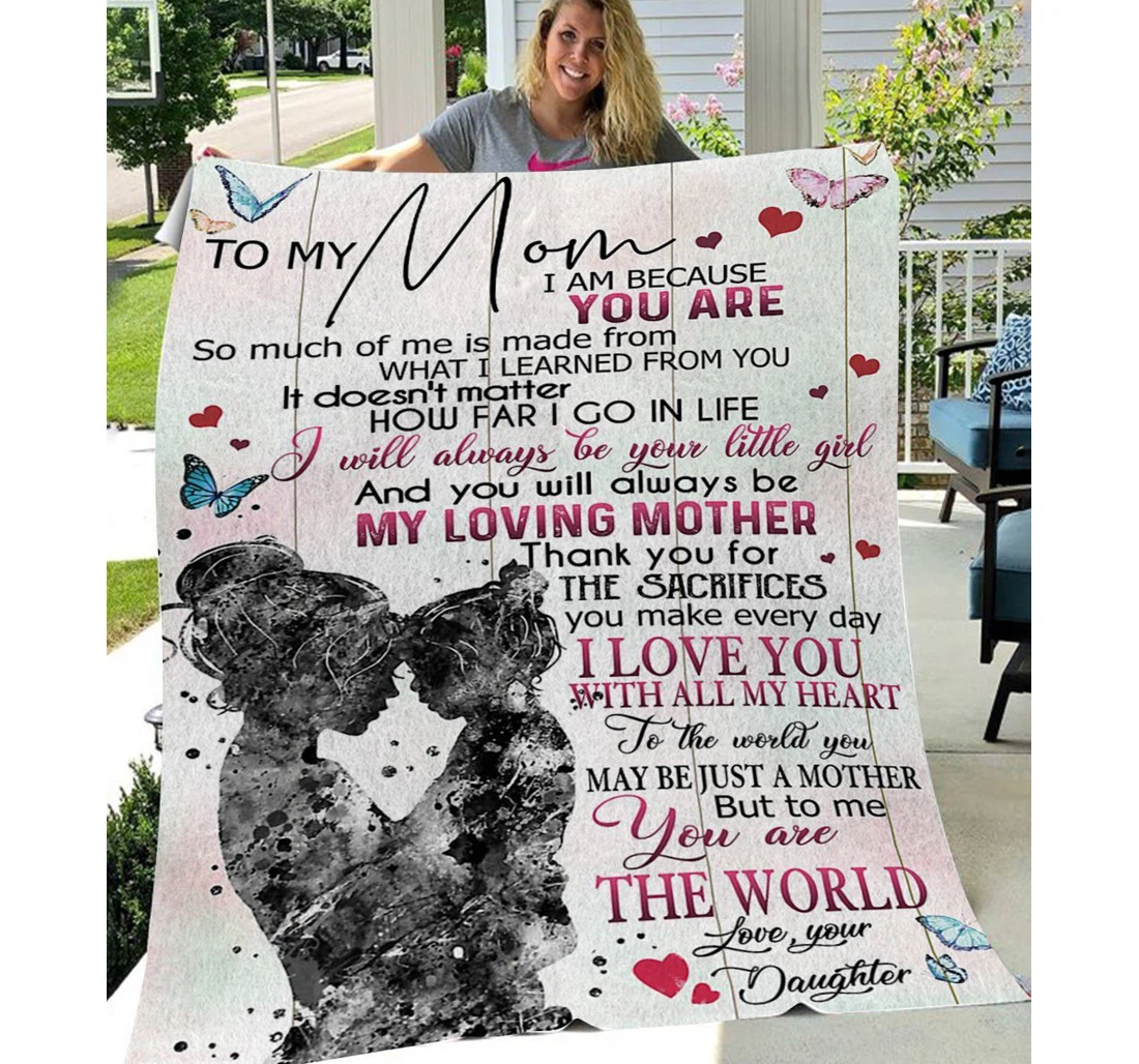 Throw Blanket, Quilt - Anl97 Personalized To Mom Family I Am Your Little Girl Sherpa Fleece