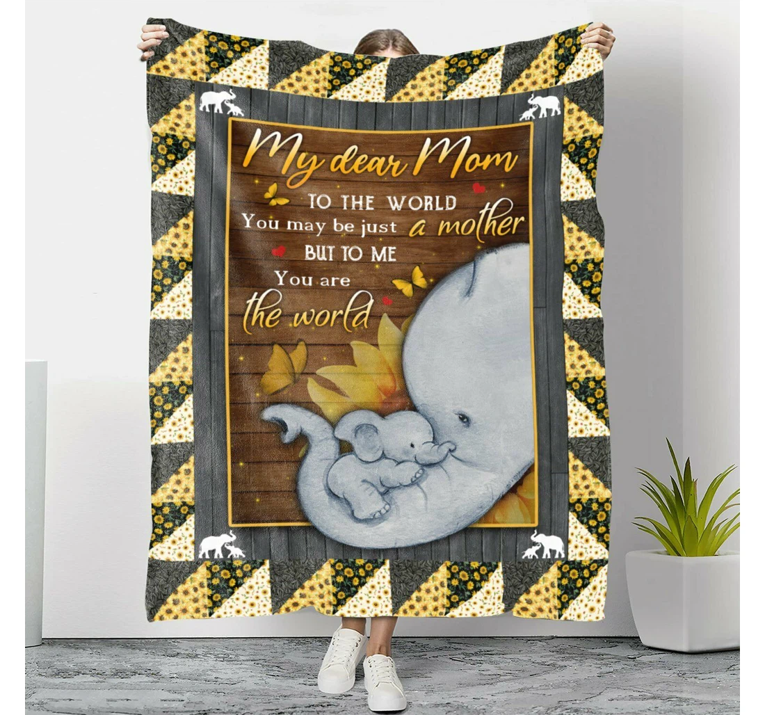 Throw Blanket, Quilt - Family My Dear Mom Sherpa Fleece