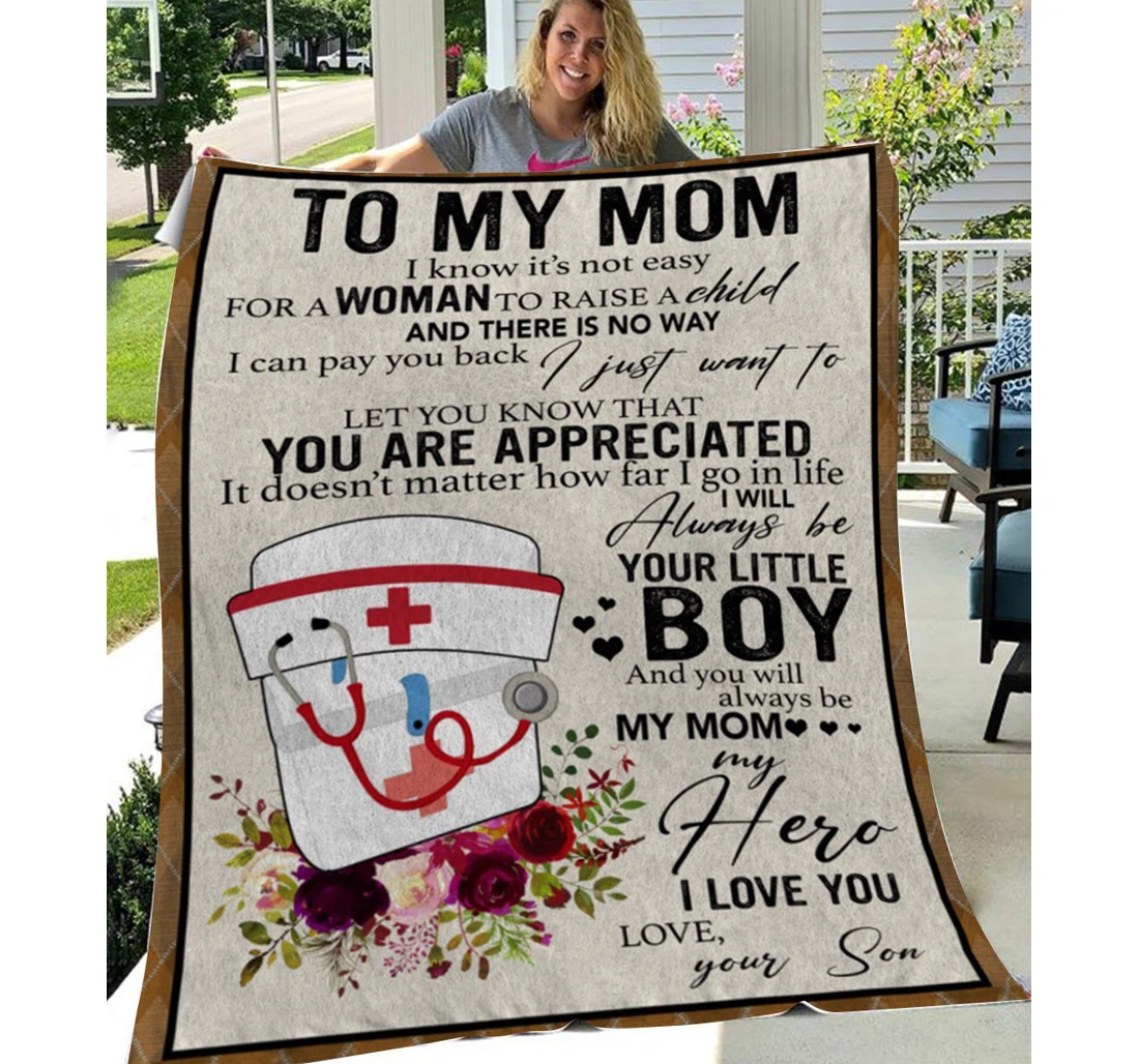 Throw Blanket, Quilt - Personalized To Mom Family Nurse I Know It's Not Easy Sherpa Fleece