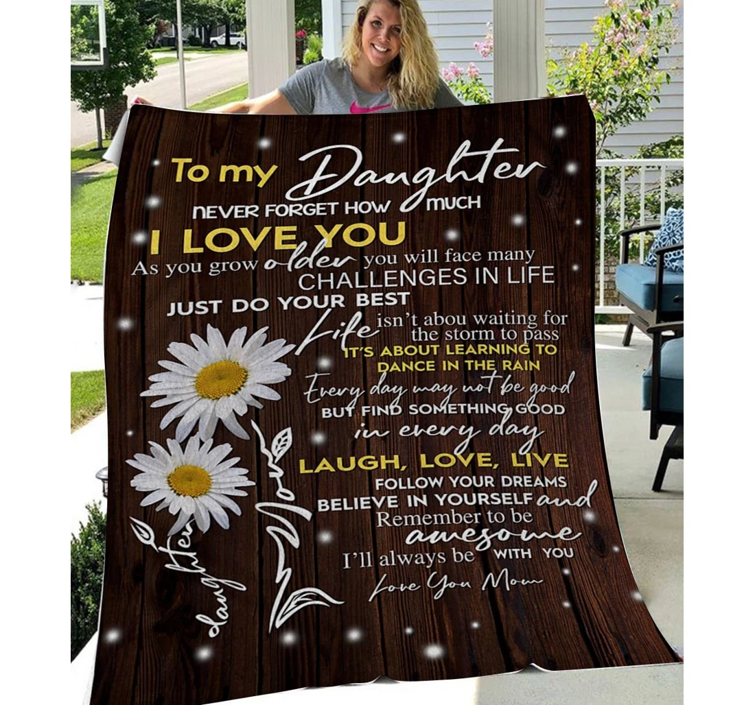 Throw Blanket, Quilt - Personalized To My Daughter Family Daisy Love You Daisy Sherpa Fleece