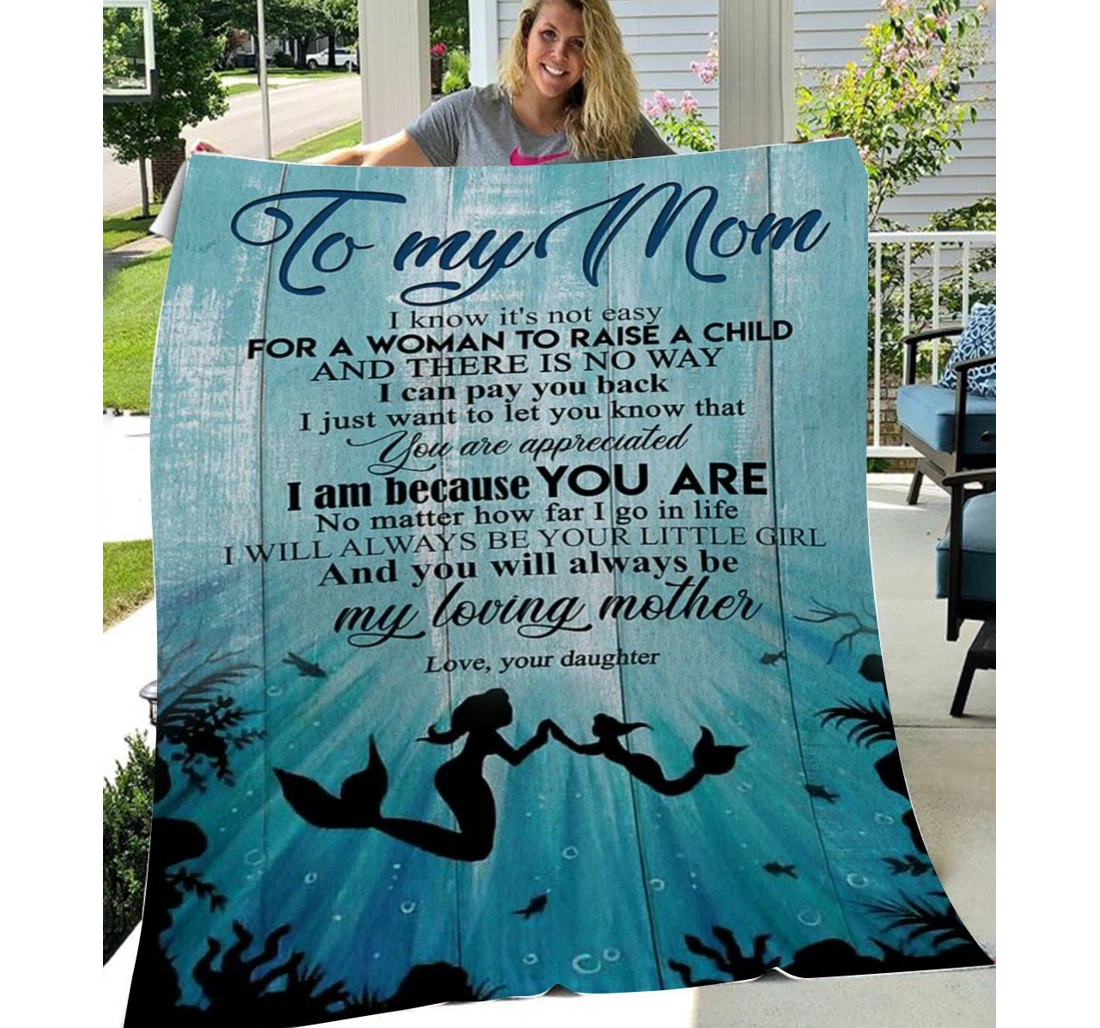 Throw Blanket, Quilt - Personalized To Mom Family Mermaid Sherpa Fleece