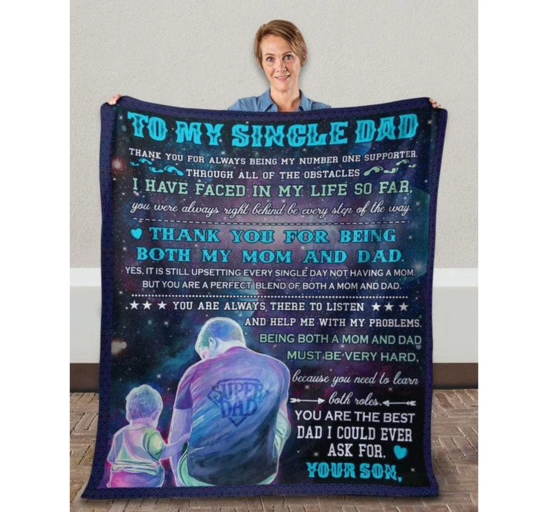 Throw Blanket, Quilt - Family To My Dad I Have Faced In My Life So Far Sherpa Fleece