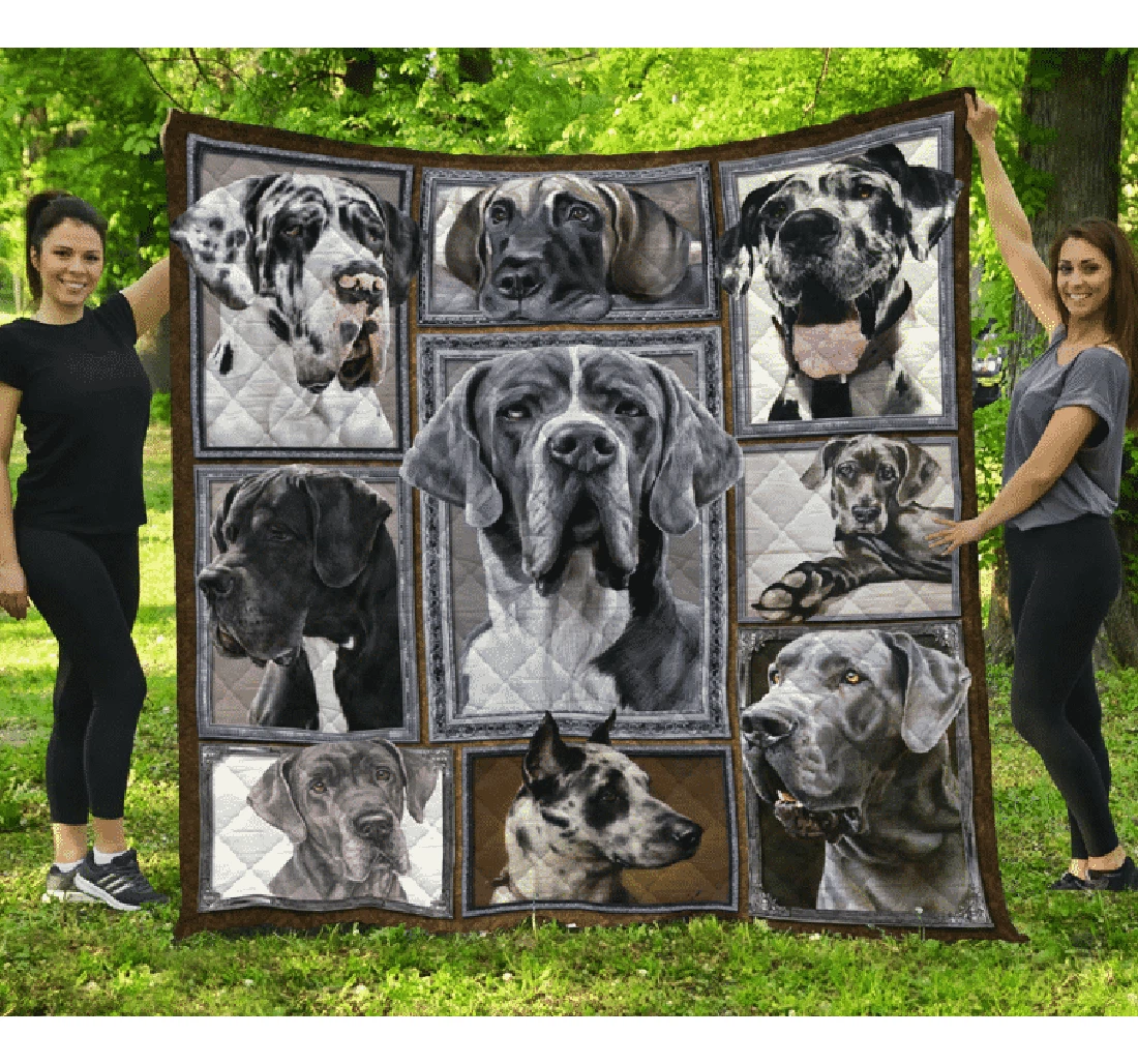 Throw Blanket, Quilt - Great Dane Great Dane Cute Sherpa Fleece