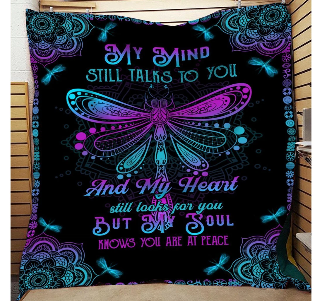 Throw Blanket, Quilt - Easter Butterfly My Mind Still Talks To You Sherpa Fleece