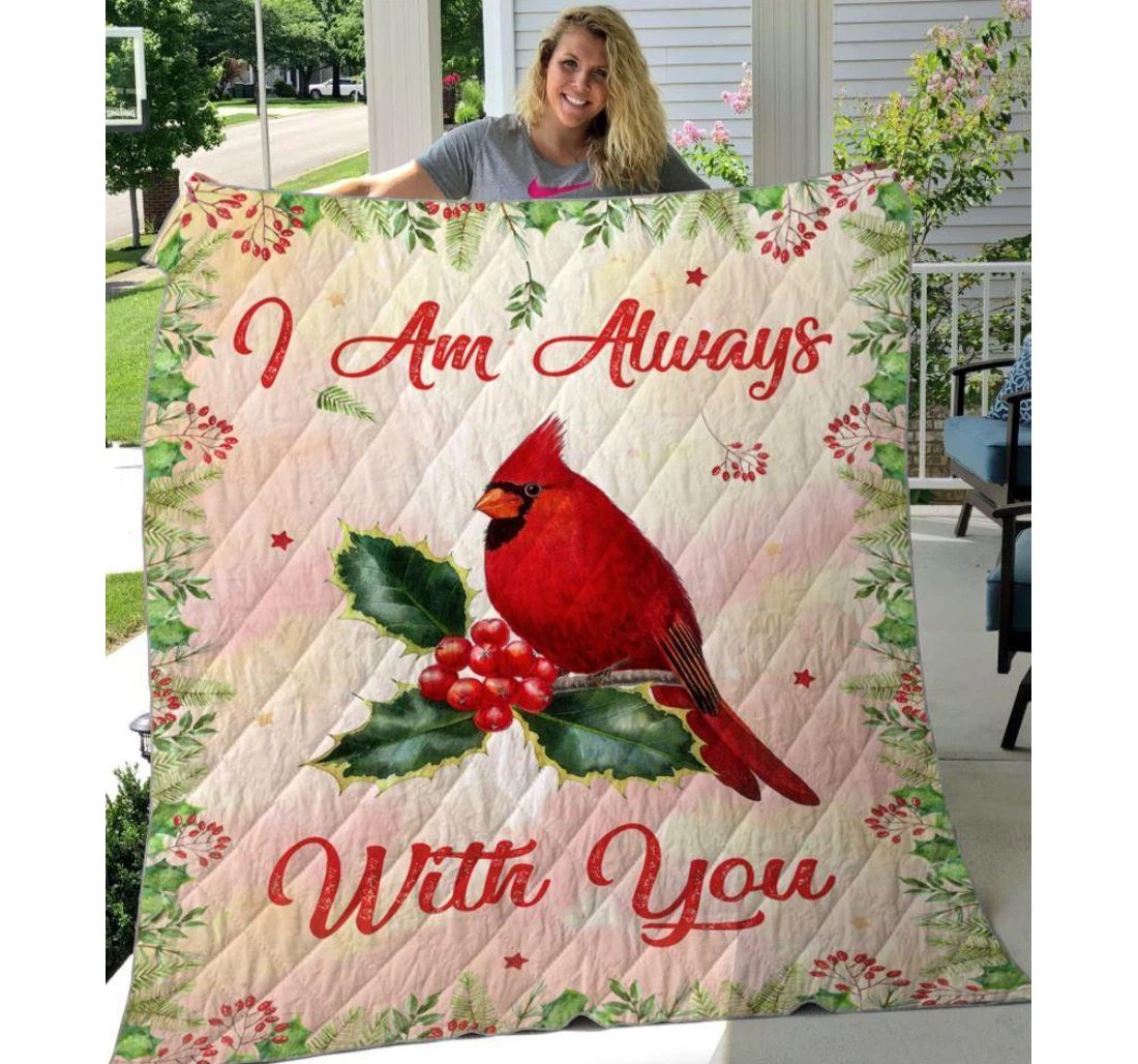 Throw Blanket, Quilt - Cardinal Always With You Sherpa Fleece