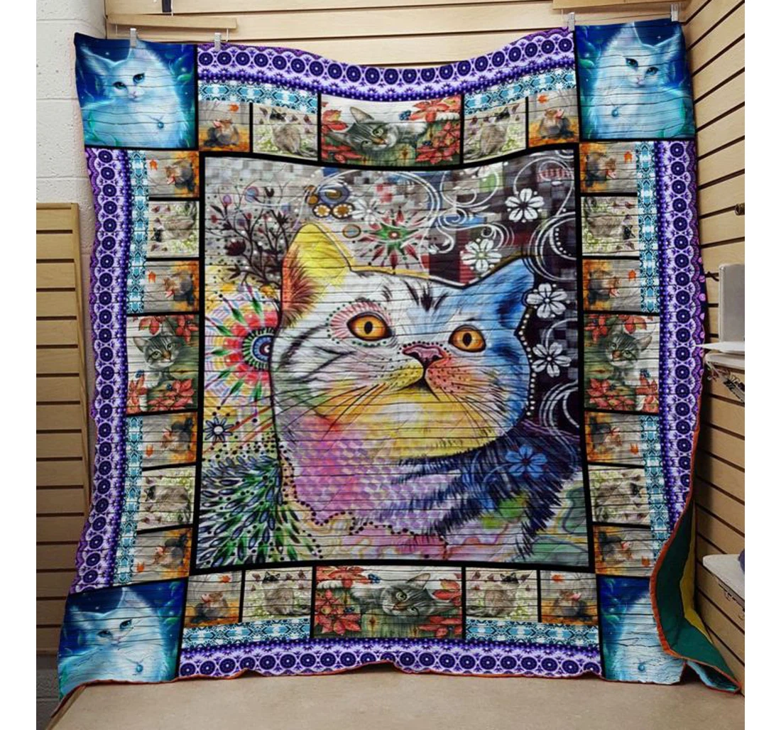 Throw Blanket, Quilt - Cat Idol Cat Sherpa Fleece