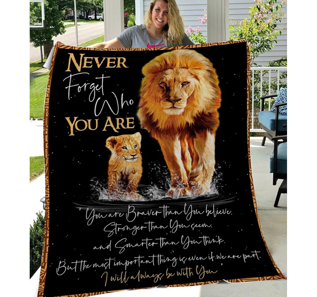 Throw Blanket, Quilt - Lion You Are Braver Than You Believe Sherpa Fleece