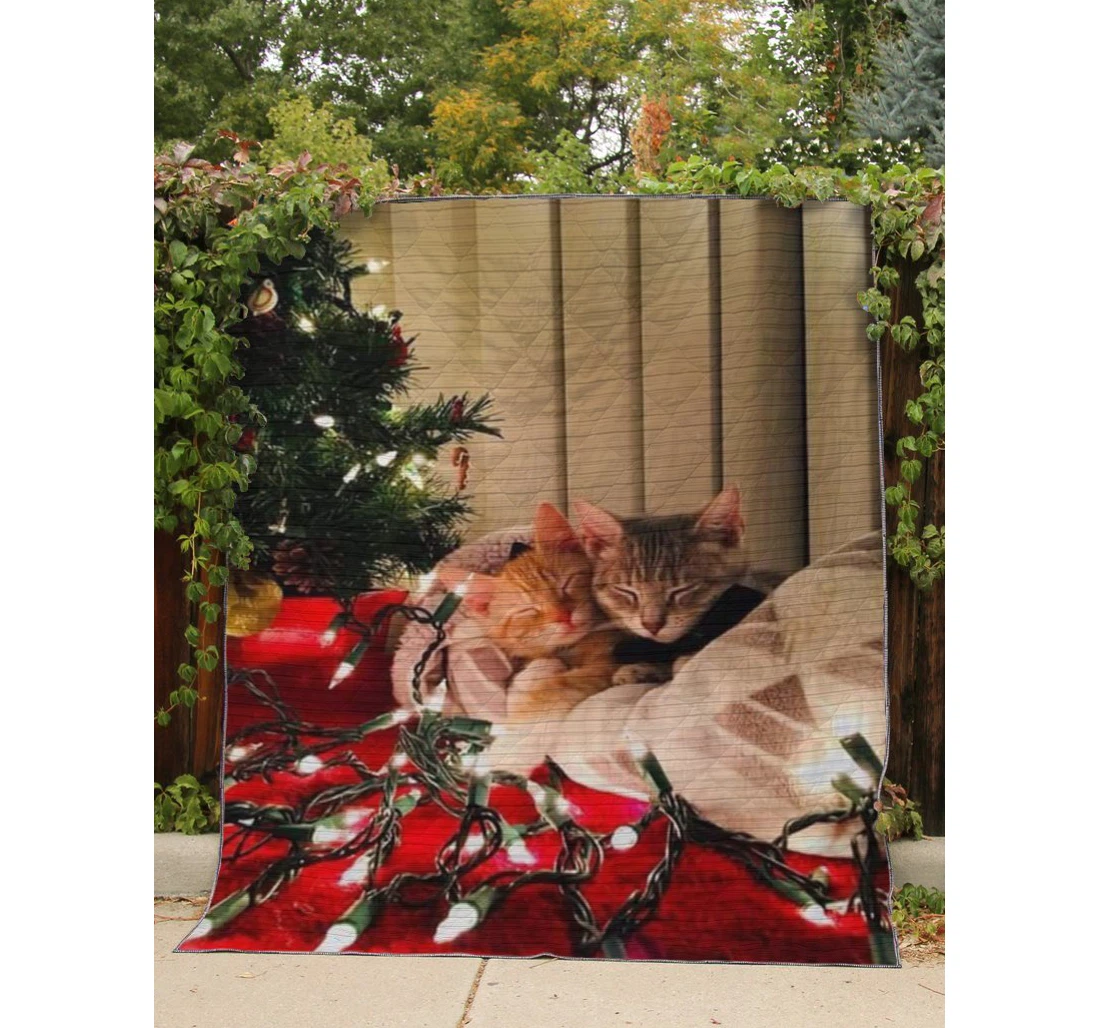 Throw Blanket, Quilt - Cat Couple Cat On Sherpa Fleece