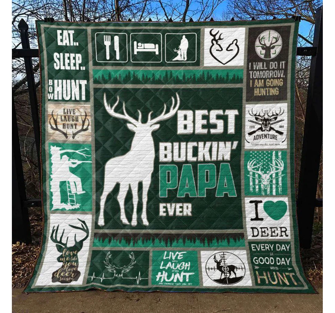 Throw Blanket, Quilt - Deer Hunting I Will Do It Tomorrow Sherpa Fleece