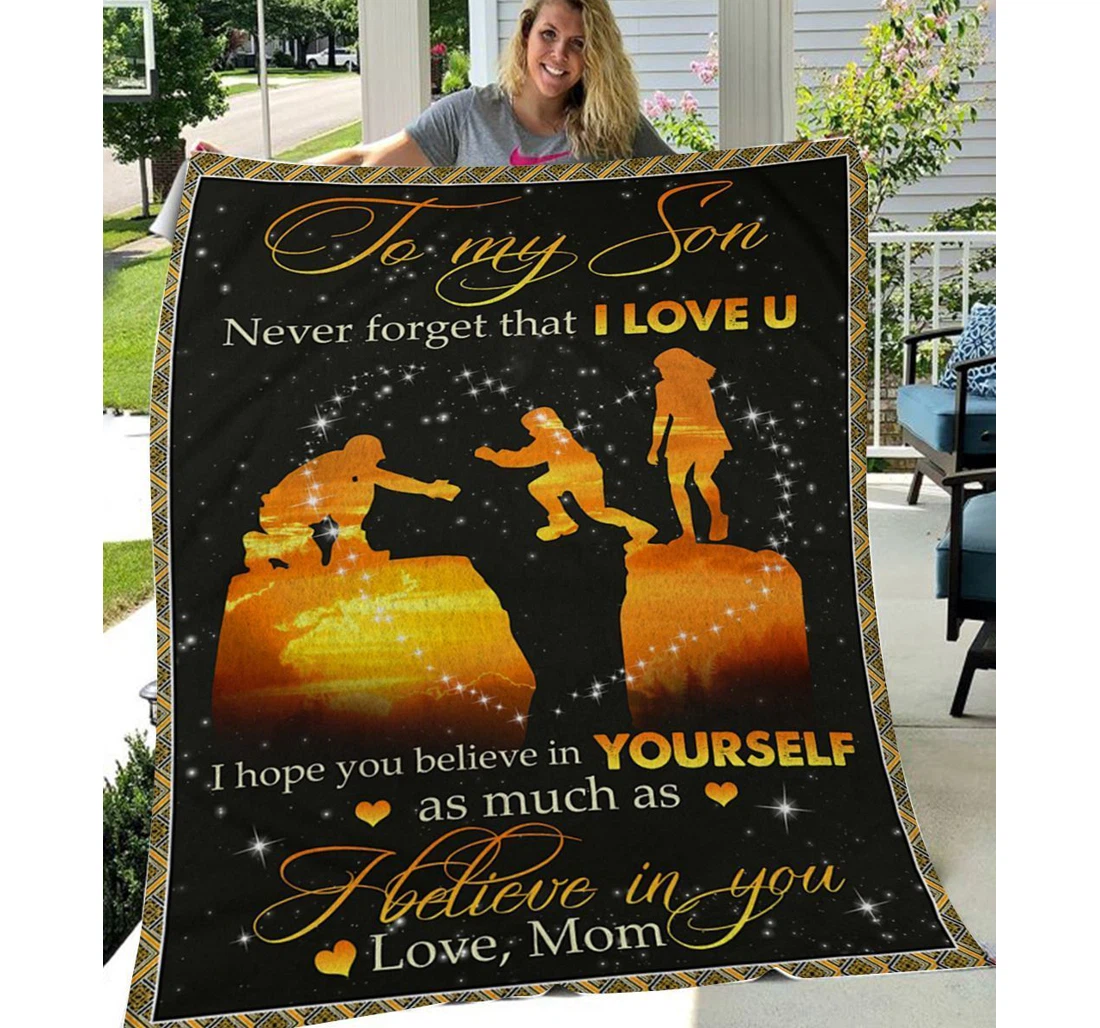 Throw Blanket, Quilt - Personalized To Son Family My Little Boy We So Proud Of You Sherpa Fleece