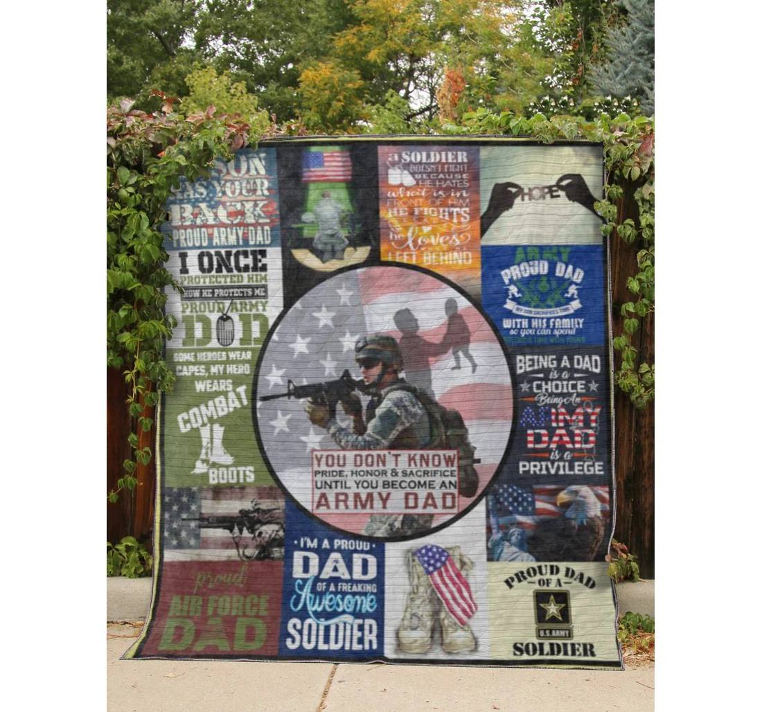 Throw Blanket, Quilt - Lbn Veteran Being An Army Dad Is A Privilege Sherpa Fleece