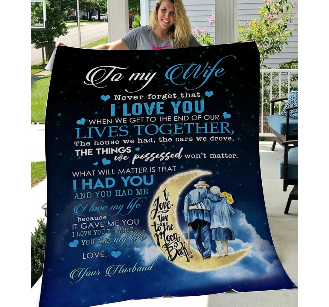 Throw Blanket, Quilt - Personalized To My Wife Family Live Together Sherpa Fleece