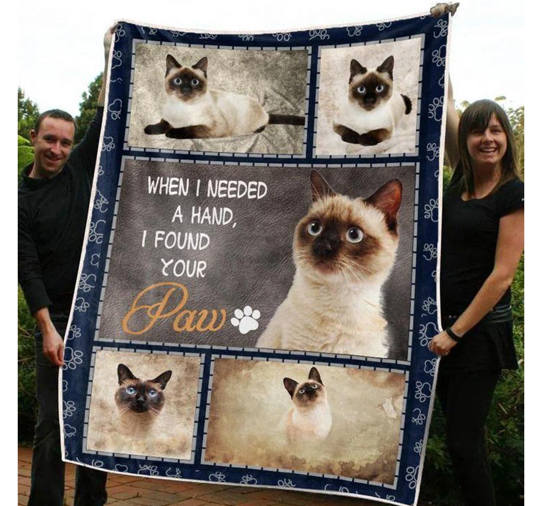 Throw Blanket, Quilt - Cat When I Needed A Hand Sherpa Fleece