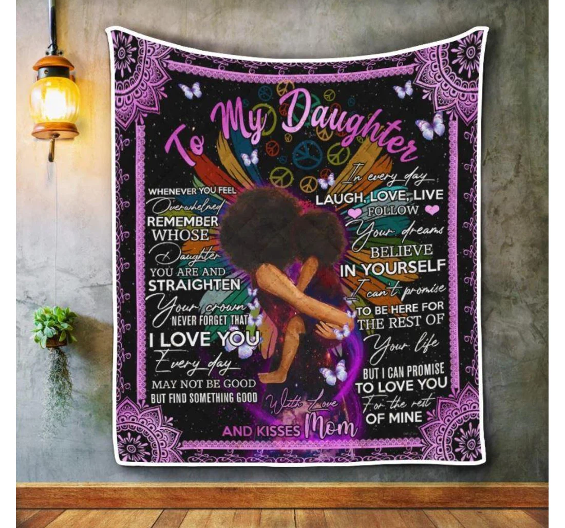 Throw Blanket, Quilt - Family To My Daughter In Everyday Laugh Love Live Sherpa Fleece