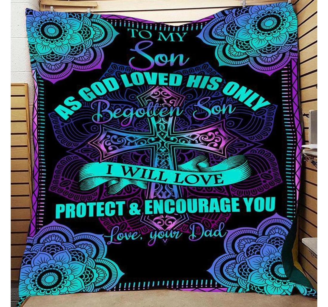 Throw Blanket, Quilt - Lbn Easter To My Son As God Loved His Sherpa Fleece