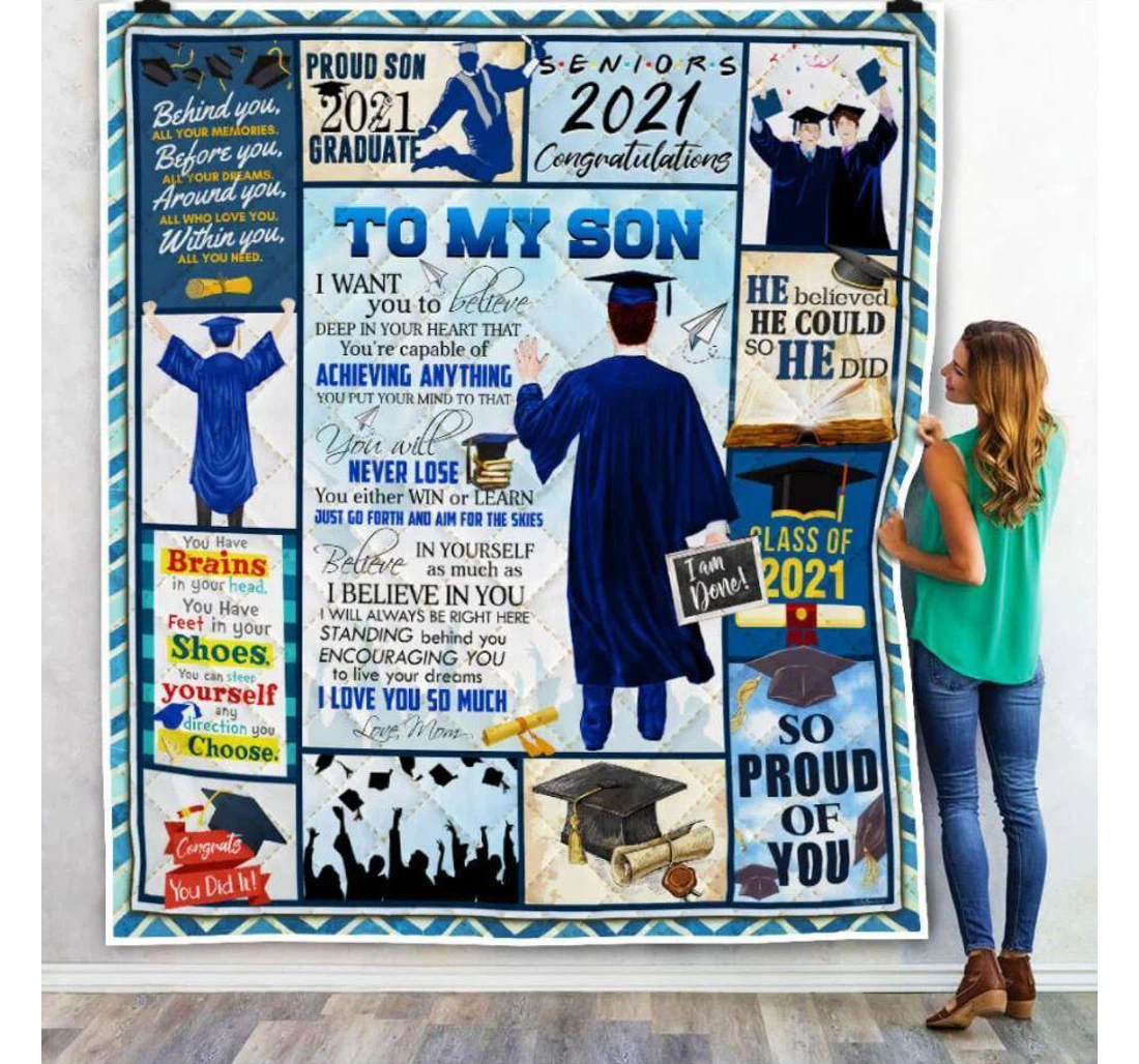 Throw Blanket, Quilt - Personalized To My Son Family I Want You To Believe Sherpa Fleece