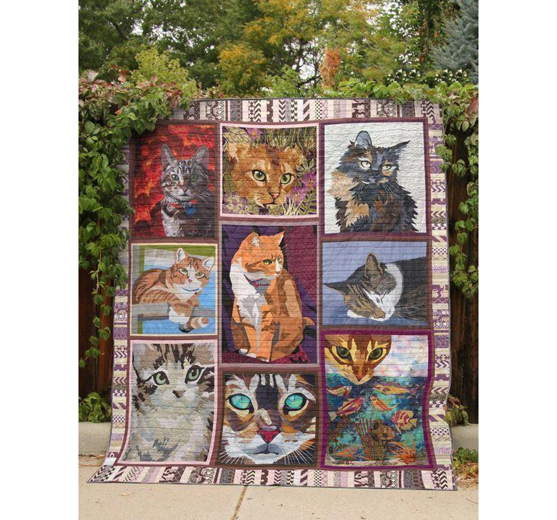 Throw Blanket, Quilt - Cat A Little Cat Life Sherpa Fleece