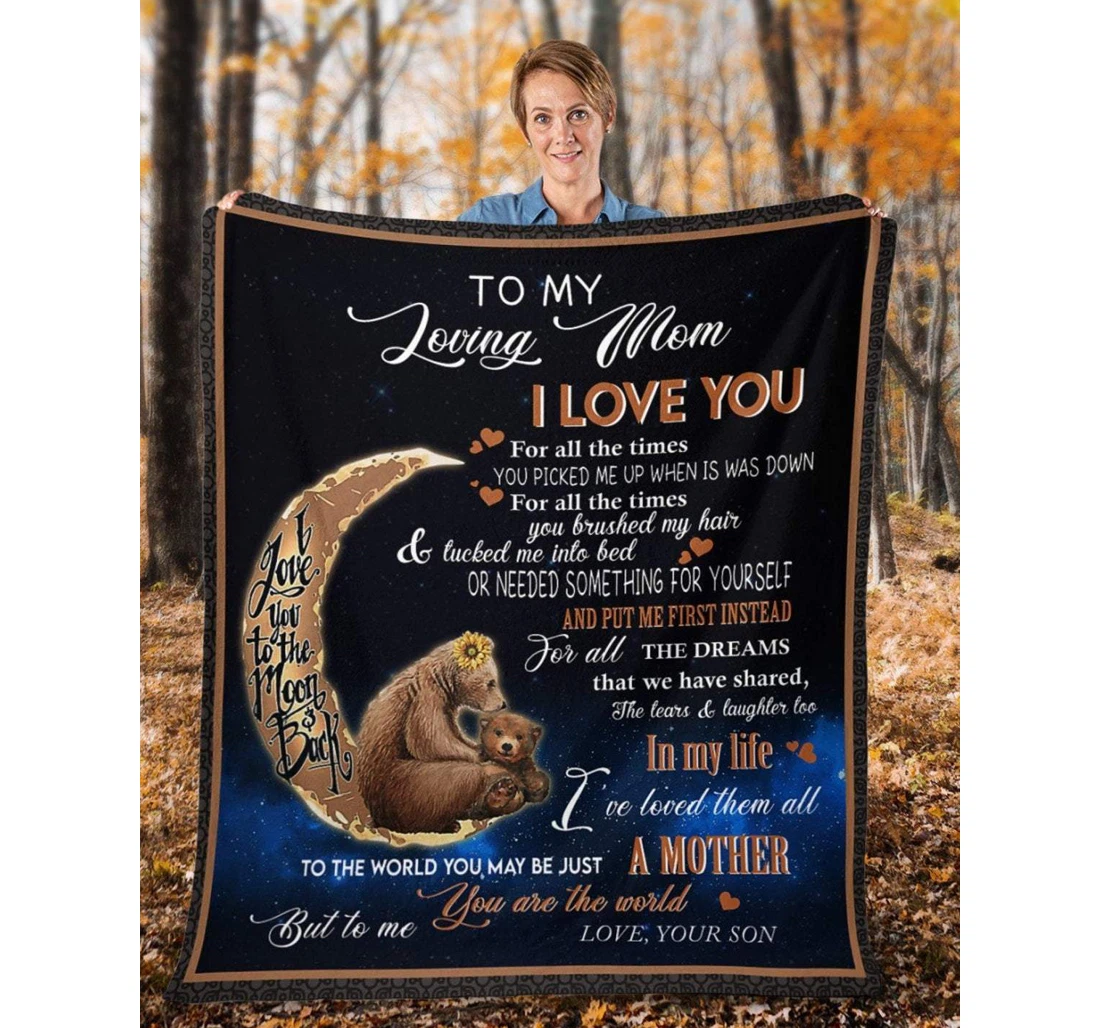 Throw Blanket, Quilt - To My Mom Family I Know It's Not Easy To Raise A Man Sherpa Fleece