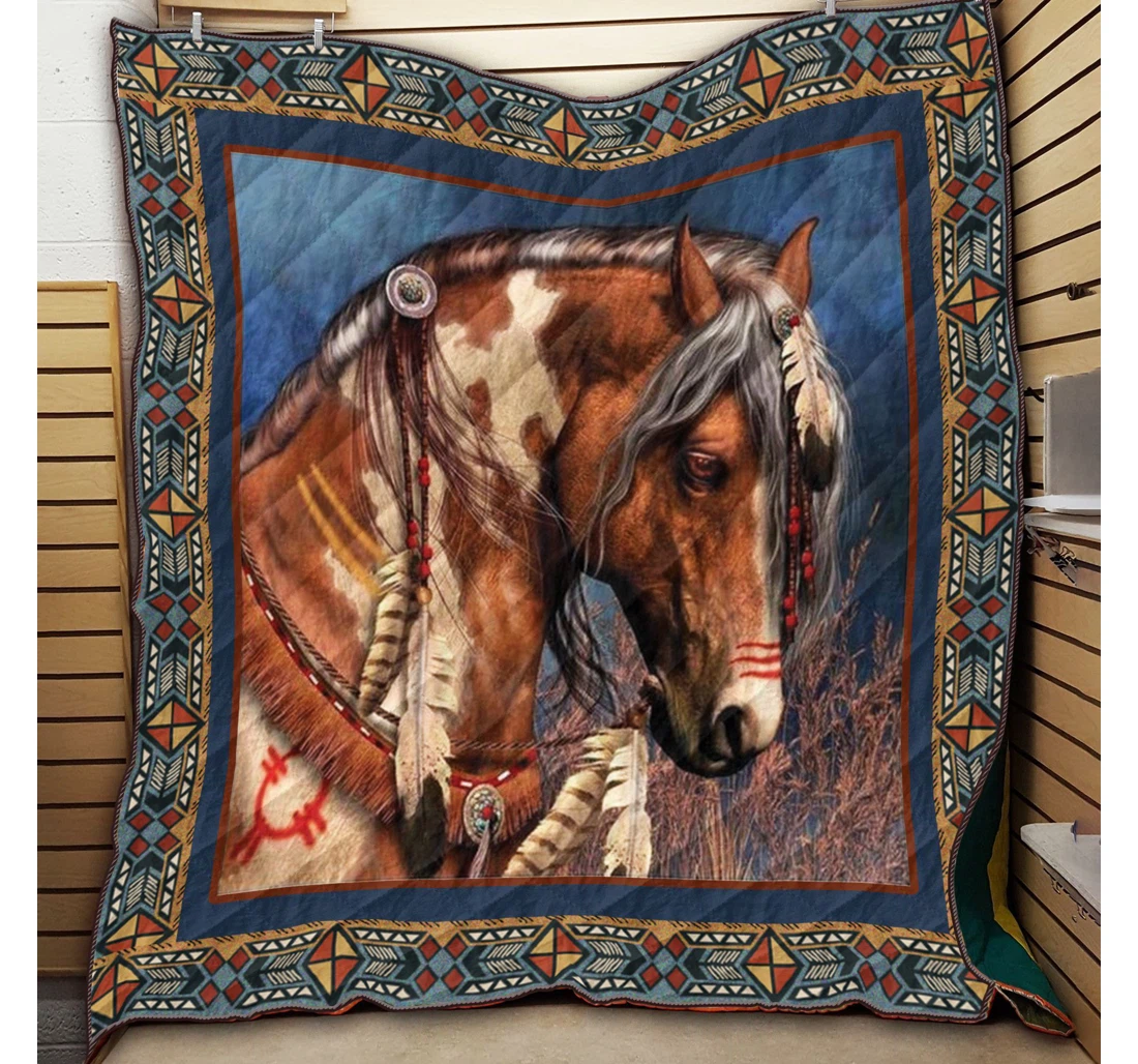 Throw Blanket, Quilt - Horse Never Feel Alone Sherpa Fleece