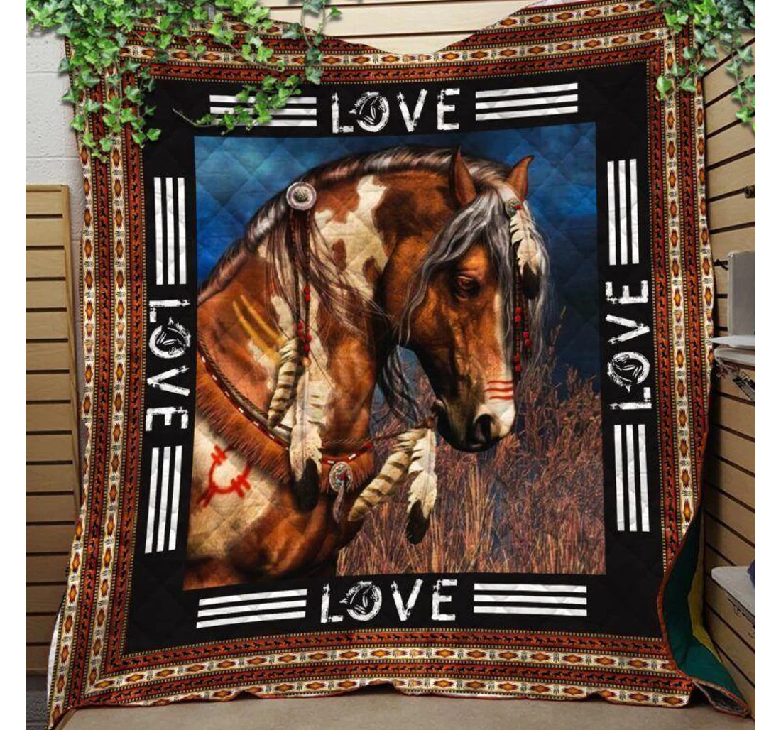 Throw Blanket, Quilt - Horse Lover Sherpa Fleece