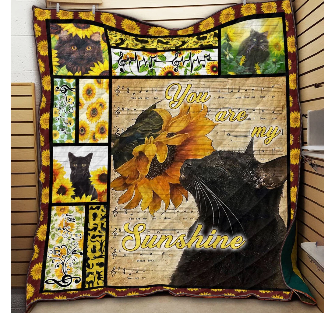 Throw Blanket, Quilt - Cat My Sunshine Sherpa Fleece