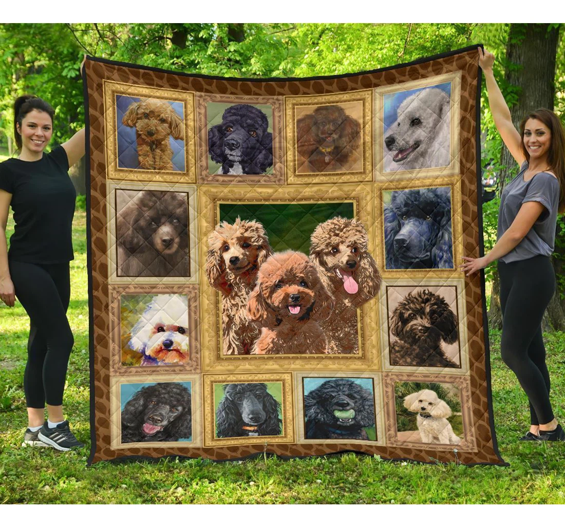 Throw Blanket, Quilt - Poodle Love Poodle Dog Sherpa Fleece