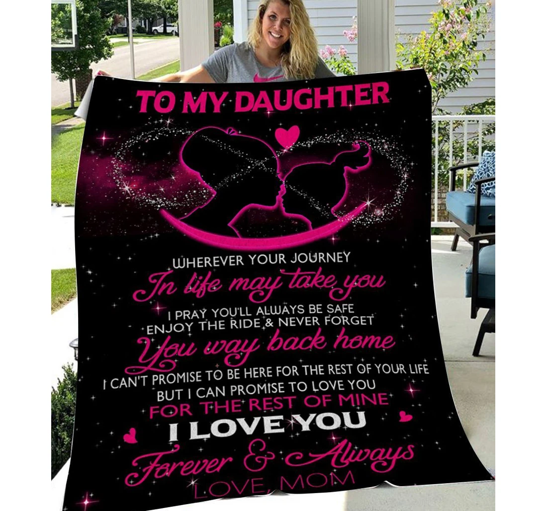 Throw Blanket, Quilt - Personalized To My Daughter Family Way Back Home Sherpa Fleece