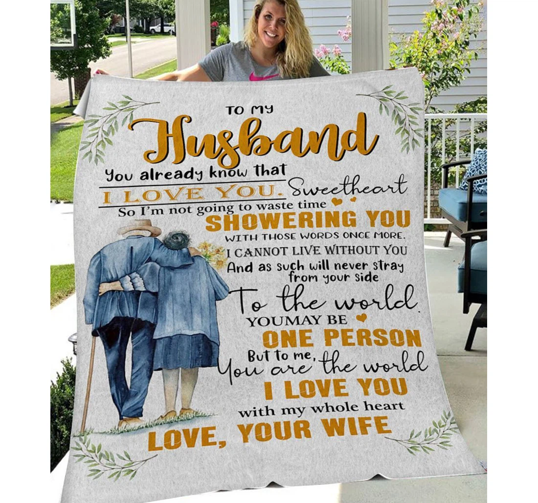 Throw Blanket, Quilt - Family To My Husband I Cannot Live Without You Sherpa Fleece