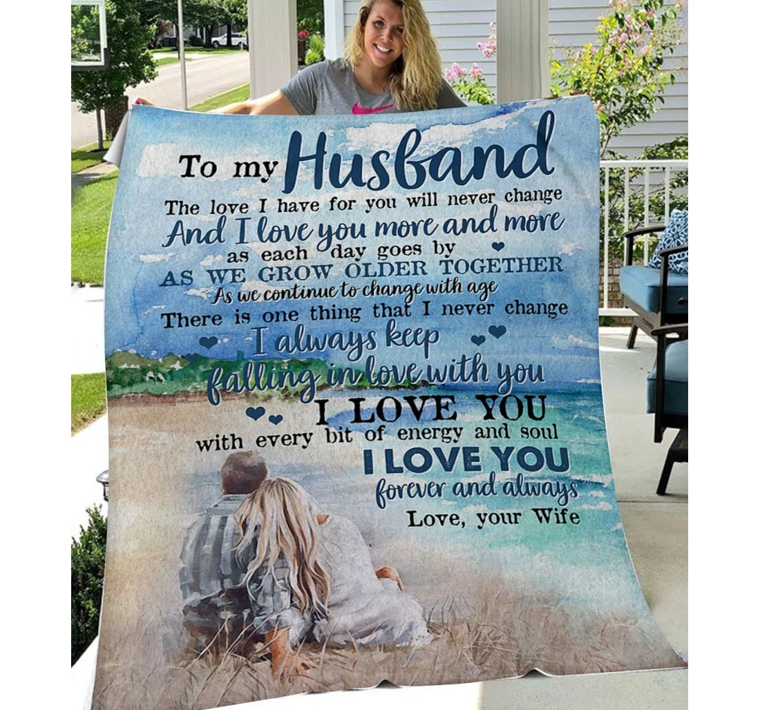 Throw Blanket, Quilt - Family To My Husband I Love You More More Sherpa Fleece