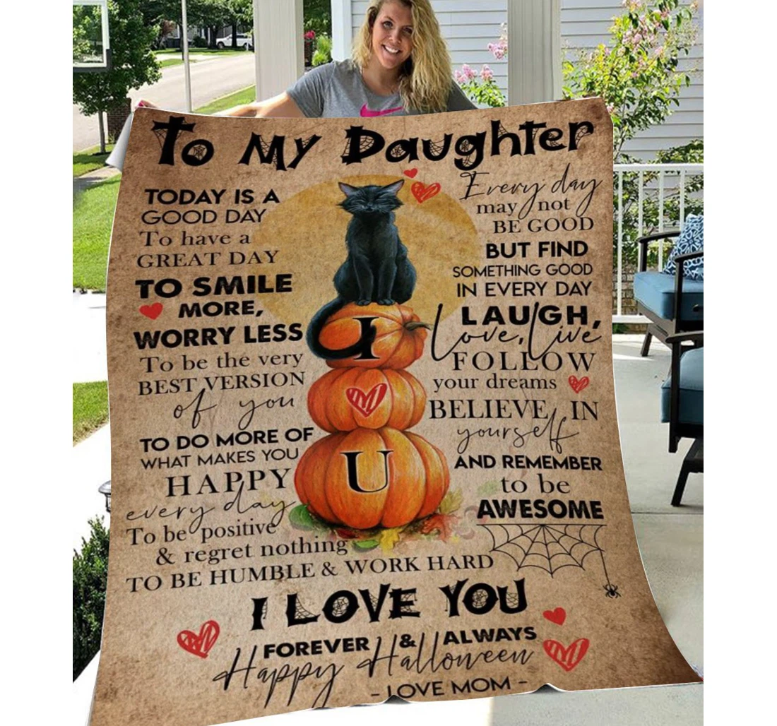 Throw Blanket, Quilt - Personalized To Daughter Family Cat Very Best Version Of You Sherpa Fleece