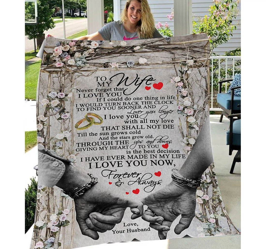 Throw Blanket, Quilt - Personalized To My Wife Family I Love You Now Sherpa Fleece