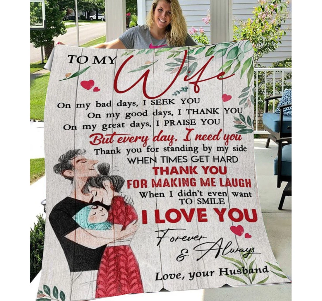 Throw Blanket, Quilt - Personalized To My Wife Family Thank You Making Me Laugh Sherpa Fleece