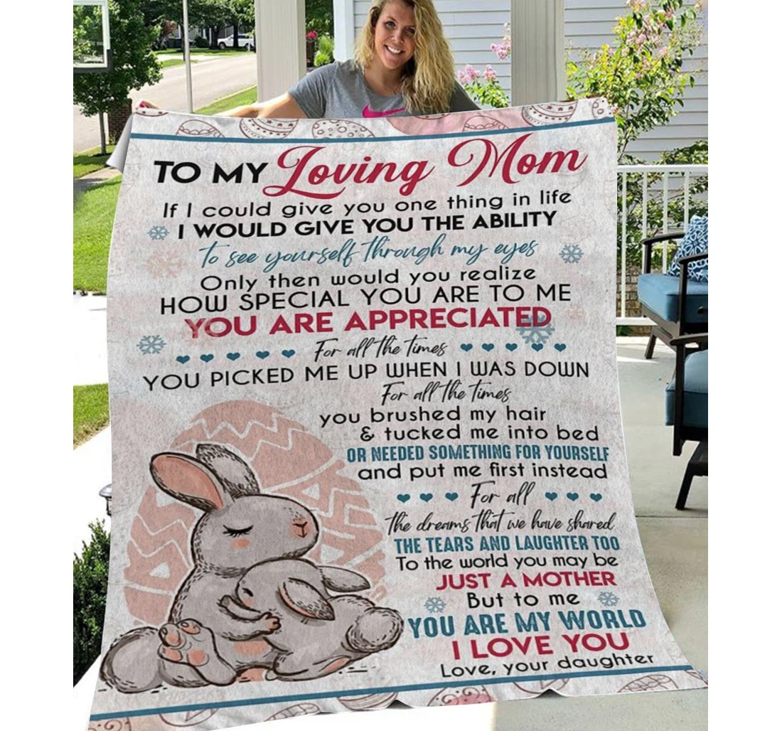 Throw Blanket, Quilt - Anl97 Personalized To Mom Family Bunny Rabbit Give You The Ability Sherpa Fleece