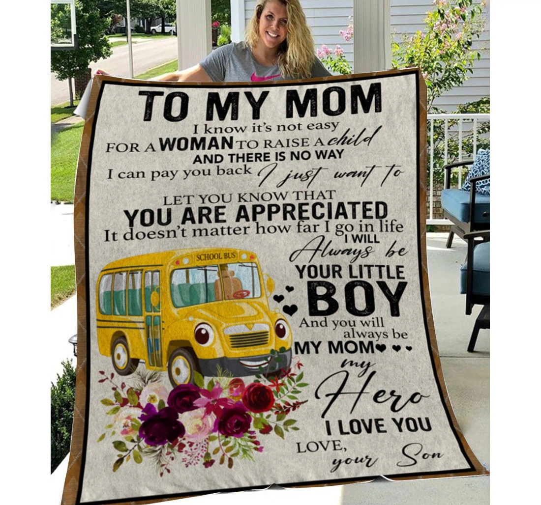 Throw Blanket, Quilt - Anl97 Personalized To Mom Family Bus Driver I Know It's Not Easy Sherpa Fleece