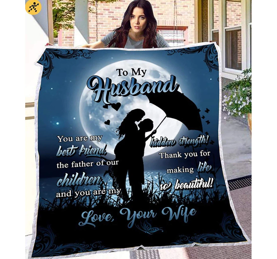 Throw Blanket, Quilt - To My Husband Family You Are My Best Friend Sherpa Fleece