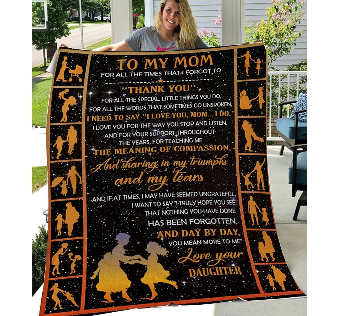 Throw Blanket, Quilt - Personalized To Mom Family The Meaning Of Compassion Sherpa Fleece