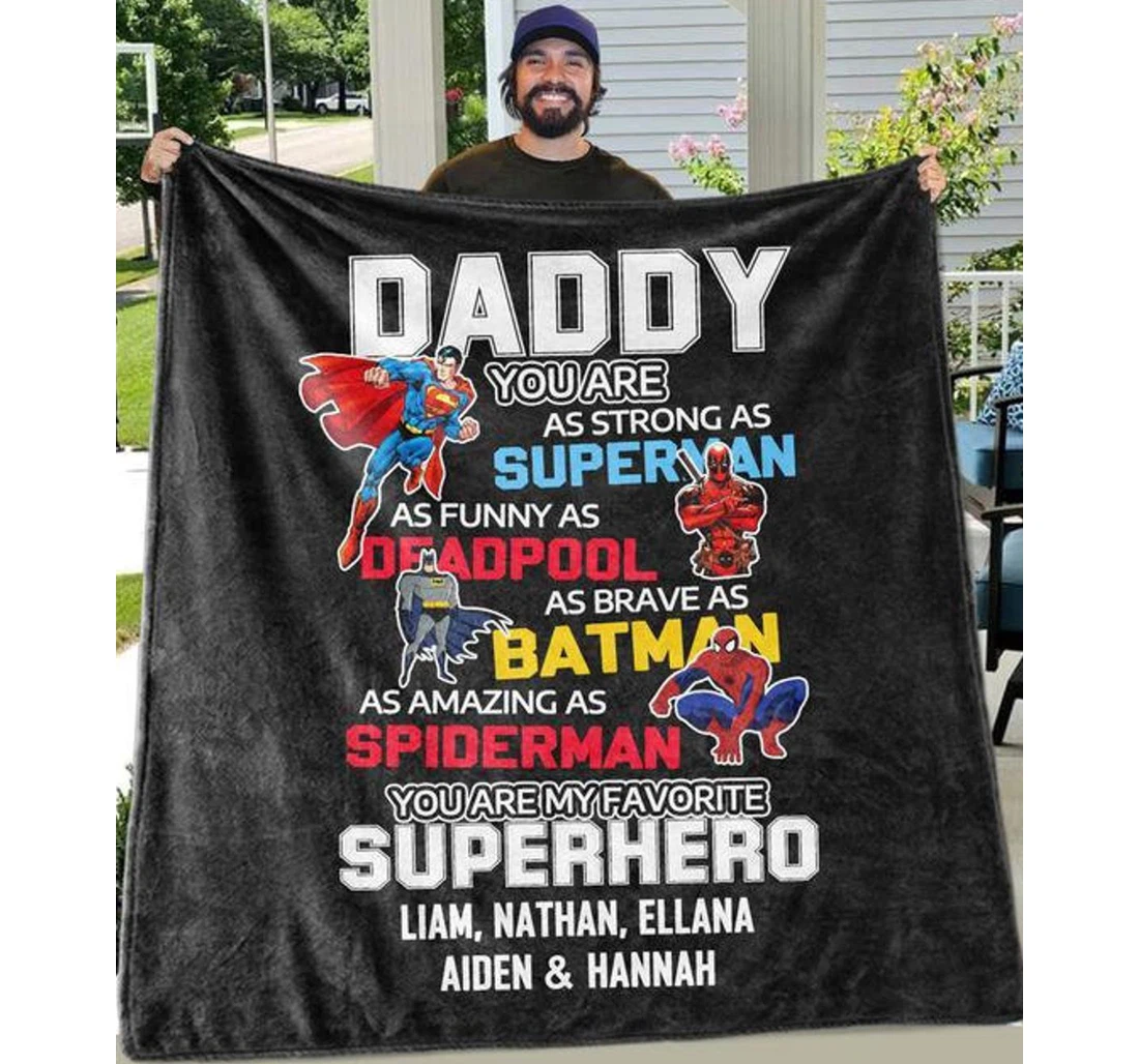 Throw Blanket, Quilt - Family You Are As Strong As Superman Sherpa Fleece