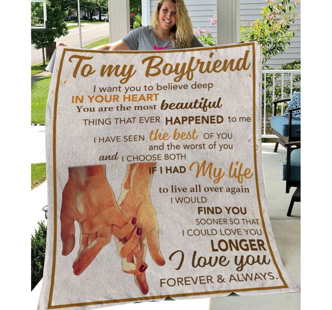 Throw Blanket, Quilt - Lbn Easter To My Boyfriend I Want You To Believe Deep In Your Heart Sherpa Fleece