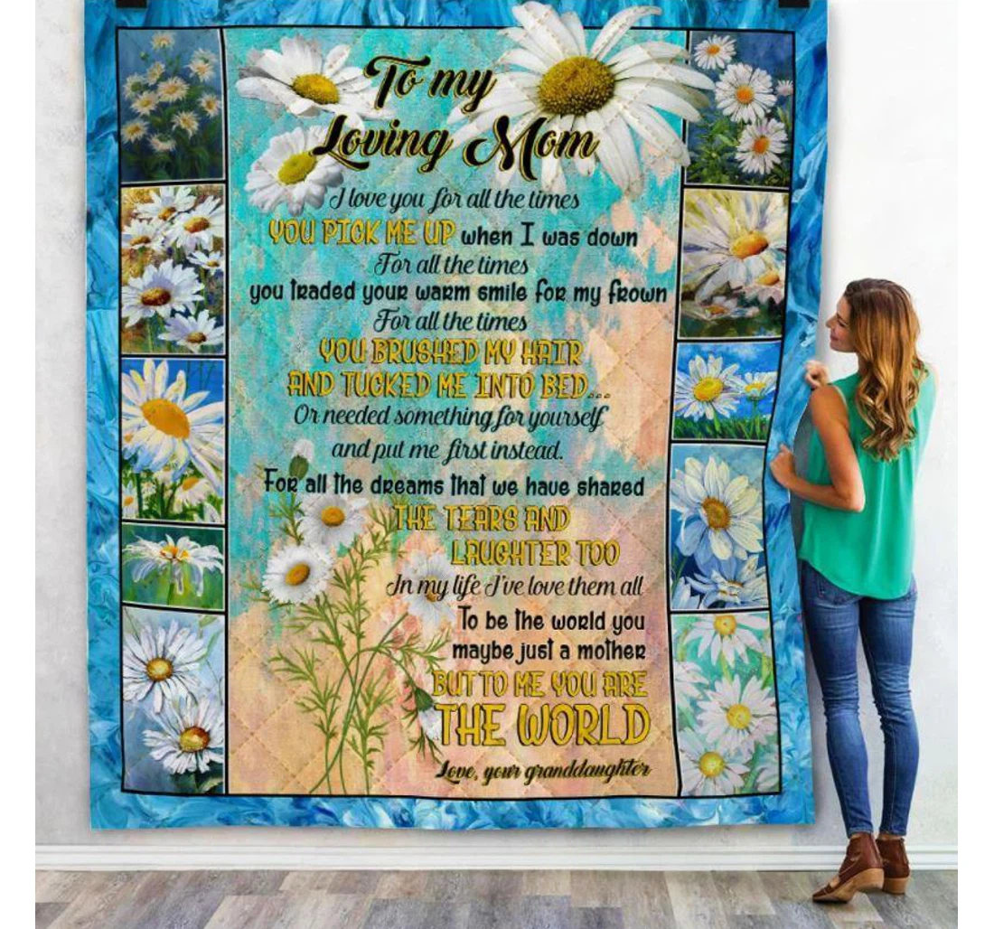 Throw Blanket, Quilt - Anl97 Personalized To My Daughter Family Daisy You Are The World Sherpa Fleece