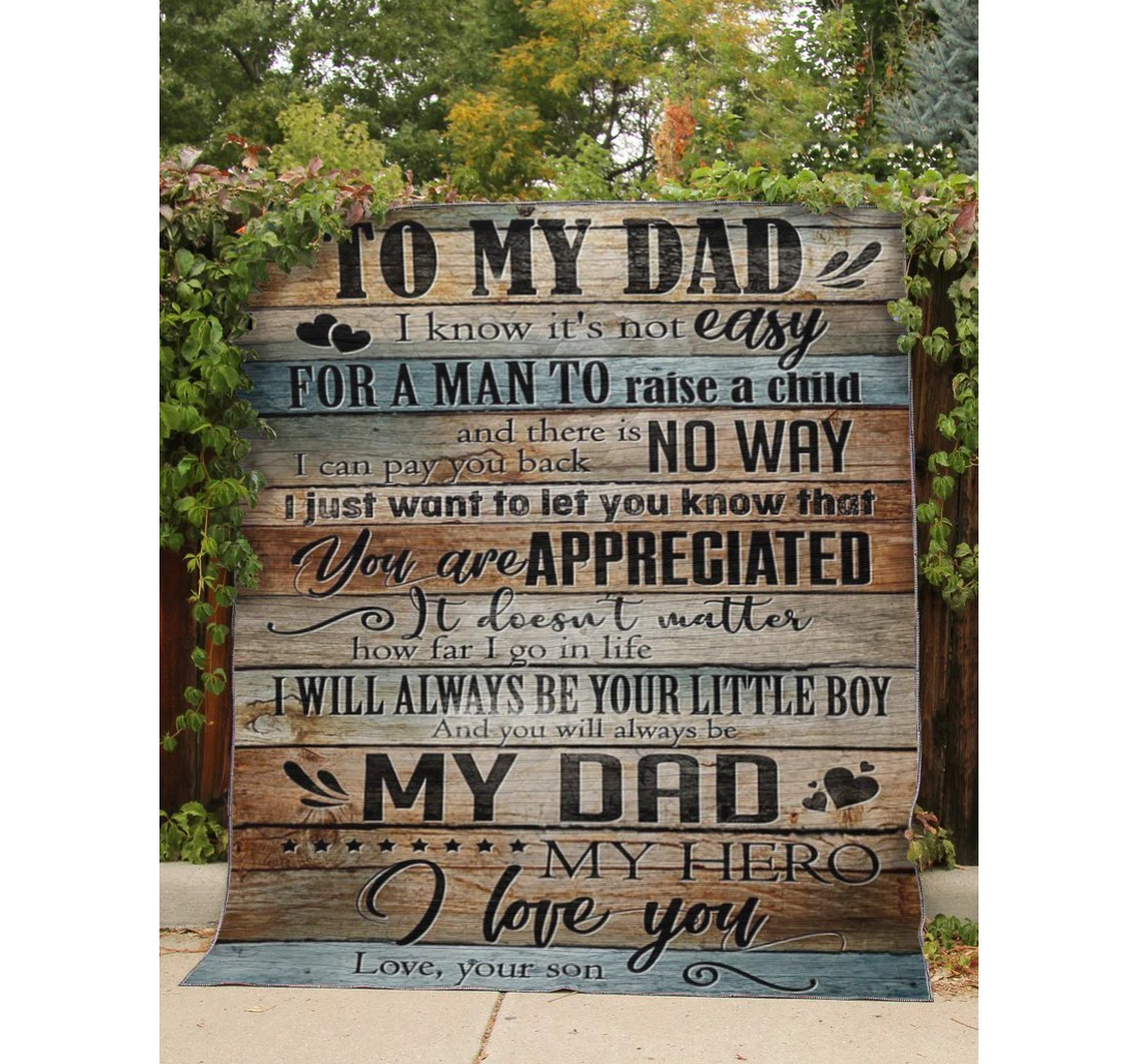 Throw Blanket, Quilt - Family To My Dad You Are Appreciated Sherpa Fleece