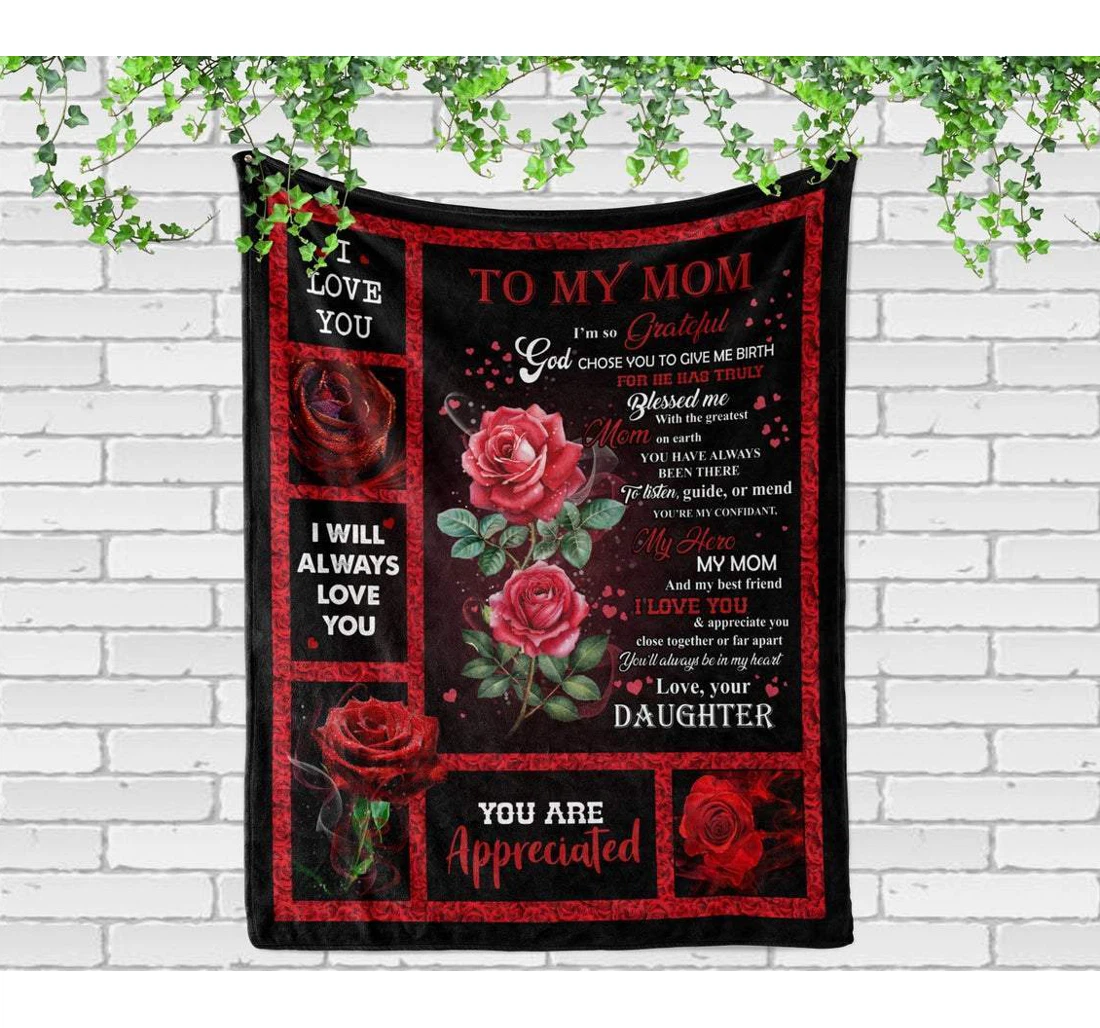 Throw Blanket, Quilt - Family To My Mom I'll Always Beside You Sherpa Fleece