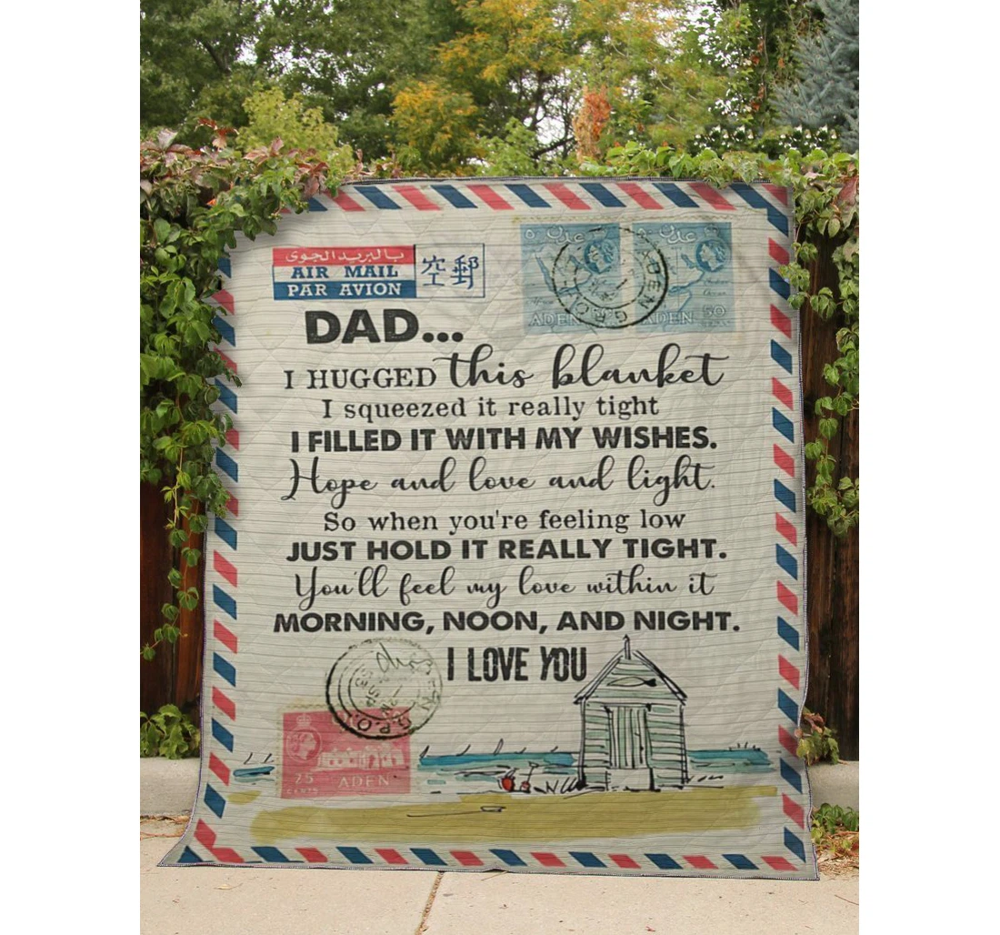 Throw Blanket, Quilt - Family To My Dad I Filled It With My Wishes Sherpa Fleece