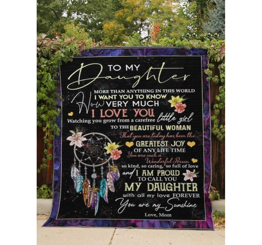Throw Blanket, Quilt - Family To My Daughter My Angel Sherpa Fleece