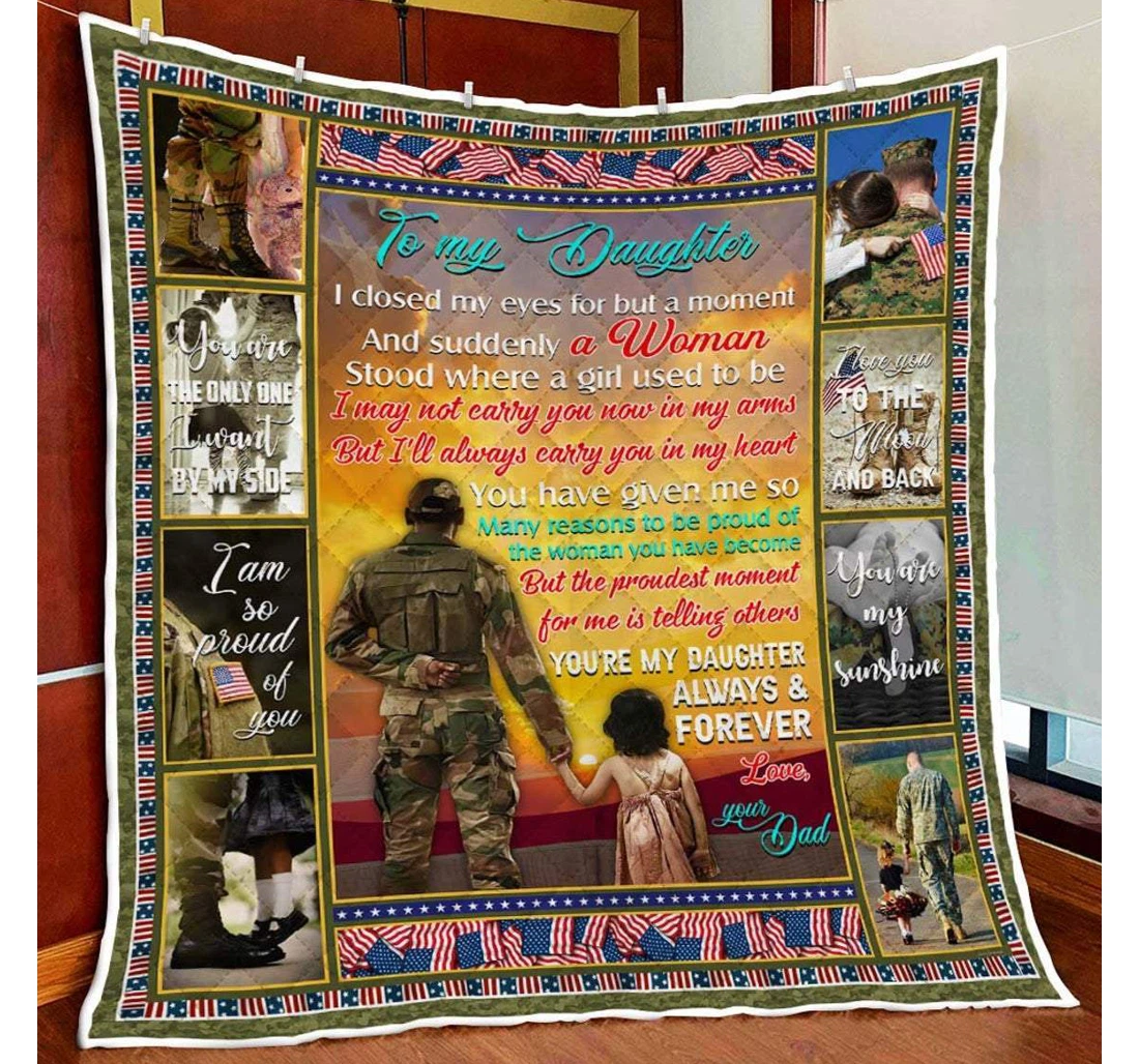 Throw Blanket, Quilt - Family To My Daughter I My Eyes But A Moment Sherpa Fleece
