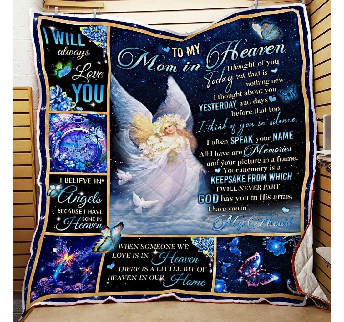 Throw Blanket, Quilt - To My Mom Family I Will Never Part God Has You In His Arms I Have You In My Heart Sherpa Fleece